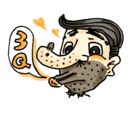 stubble man sticker #2114955