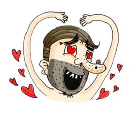 stubble man sticker #2114956