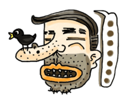 stubble man sticker #2114957