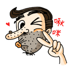 stubble man sticker #2114961