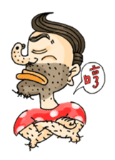 stubble man sticker #2114971