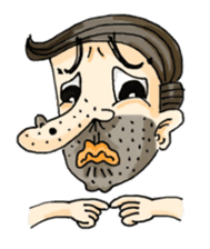 stubble man sticker #2114973
