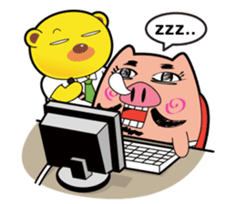 Pp Bear and Pants Pig 2 sticker #2117222