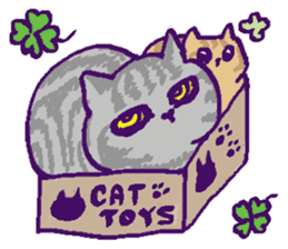 cat in a box 2 (Tabby cat) sticker #2121373