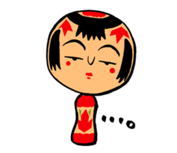 Japanese KOKESHI Doll's2 sticker #2122061