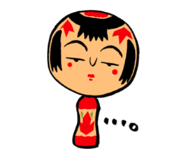 Japanese KOKESHI Doll's2 sticker #2122061