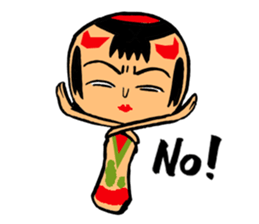 Japanese KOKESHI Doll's2 sticker #2122066