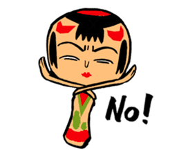 Japanese KOKESHI Doll's2 sticker #2122066