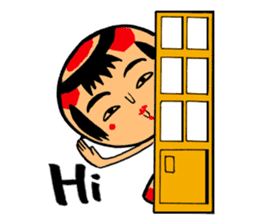 Japanese KOKESHI Doll's2 sticker #2122068