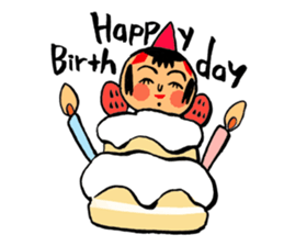 Japanese KOKESHI Doll's2 sticker #2122070