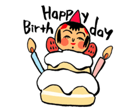 Japanese KOKESHI Doll's2 sticker #2122070