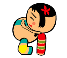 Japanese KOKESHI Doll's2 sticker #2122071