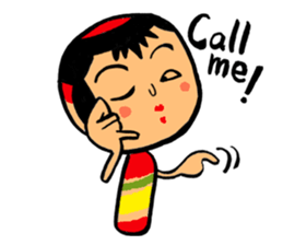 Japanese KOKESHI Doll's2 sticker #2122074