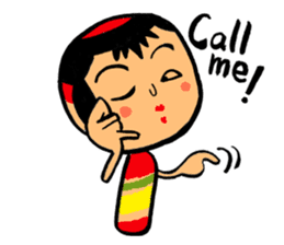 Japanese KOKESHI Doll's2 sticker #2122074