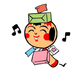 Japanese KOKESHI Doll's2 sticker #2122075
