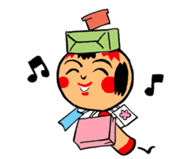 Japanese KOKESHI Doll's2 sticker #2122075