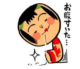 Japanese KOKESHI Doll's2 sticker #2122079