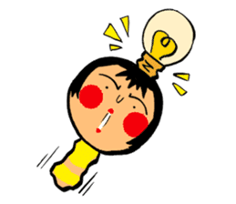 Japanese KOKESHI Doll's2 sticker #2122089