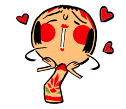 Japanese KOKESHI Doll's2 sticker #2122091