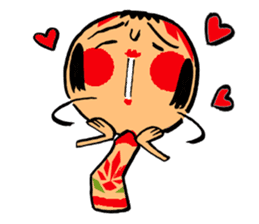 Japanese KOKESHI Doll's2 sticker #2122091
