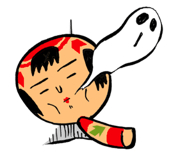 Japanese KOKESHI Doll's2 sticker #2122092