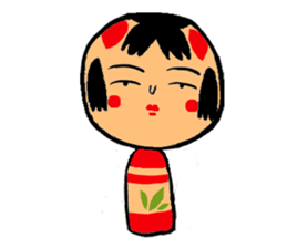 Japanese KOKESHI Doll's2 sticker #2122093