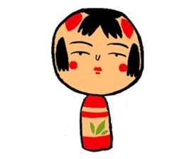 Japanese KOKESHI Doll's2 sticker #2122093