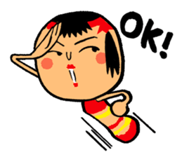 Japanese KOKESHI Doll's2 sticker #2122094