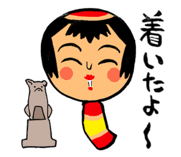 Japanese KOKESHI Doll's2 sticker #2122095