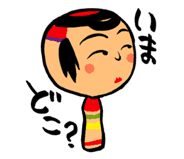 Japanese KOKESHI Doll's2 sticker #2122097