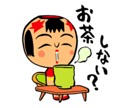 Japanese KOKESHI Doll's2 sticker #2122099