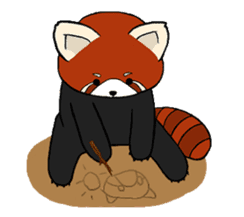 Red panda's relaxing life sticker #2124103
