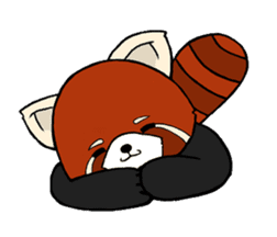 Red panda's relaxing life sticker #2124114