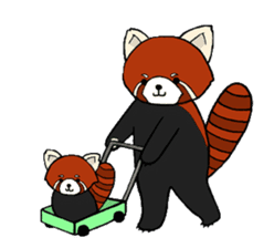 Red panda's relaxing life sticker #2124133