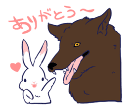 Sticker of the rabbit and wolf lonely sticker #2126230