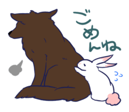 Sticker of the rabbit and wolf lonely sticker #2126254