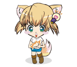 A fox "Konchan" sticker #2130001