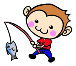 Fishing life of friends with monkey sticker #2134444