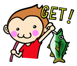 Fishing life of friends with monkey sticker #2134454
