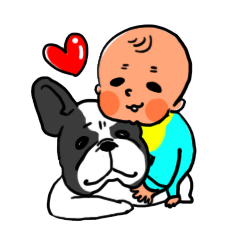 frenchbulldog and baby.