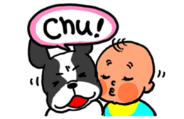 frenchbulldog and baby. sticker #2142344