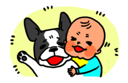frenchbulldog and baby. sticker #2142347