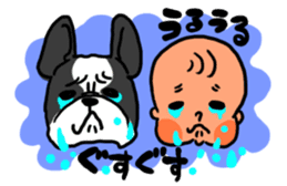 frenchbulldog and baby. sticker #2142361