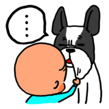 frenchbulldog and baby. sticker #2142375