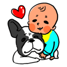 frenchbulldog and baby. sticker #2142383