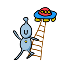 The alien enjoying himself sticker #2143388