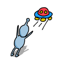 The alien enjoying himself sticker #2143391