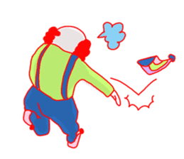 Clown old man sticker #2148327