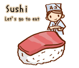 Let's go to eat. Sushi,tempura,ramen... sticker #2157233