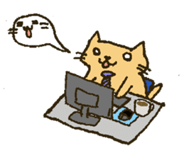 Working Cat "KOMENEKO" sticker #2160265